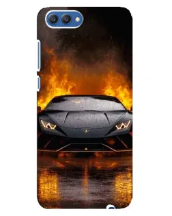 Чехол для Huawei Honor 10 (COL-AL00) с картинкой «Lamborghini в огне»