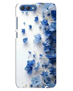 Чехол для Huawei Honor 10 (COL-AL00) с картинкой «Голубой цветочный каскад»