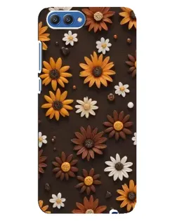 Чехол для Huawei Honor 10 (COL-AL00) с картинкой «Узор из маленьких подсолнухов»