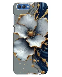 Чехол для Huawei Honor 10 (COL-AL00) с картинкой «Белый цветок и золотой флюид»