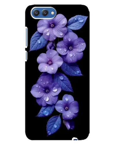 Чехол для Huawei Honor 10 (COL-AL00) с картинкой «Фиолетовые цветы с росою»