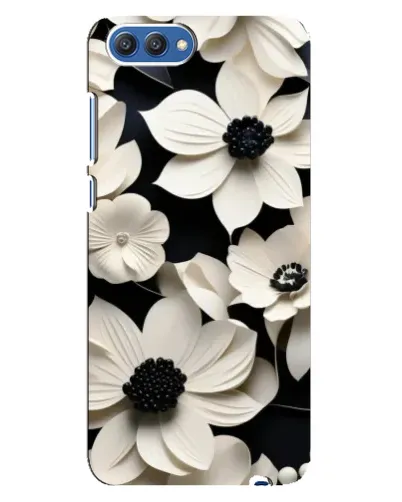 Чехол для Huawei Honor 10 (COL-AL00) с картинкой «Объемные белые цветы»