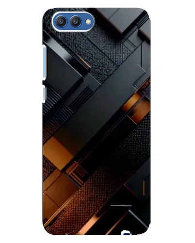 Чохол для Huawei Honor 10 (COL-AL00) з картинкою «Чорні геометричні блоки»