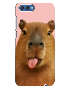 Чехол для Huawei Honor 10 (COL-AL00) с картинкой «Капибара с языком»