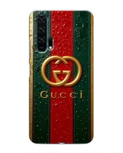 Чехол для Huawei Honor 20 Pro с картинкой «Gucci — фирменная полоса и золото» Чехол для Huawei Honor 20 Pro с картинкой «Gucci — фирменная полоса и золото»