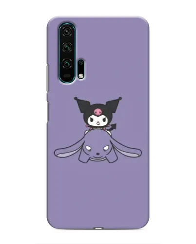 Чехол для Huawei Honor 20 Pro с картинкой «Kuromi на лиловом фоне»