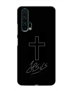 Чехол для Huawei Honor 20 Pro с картинкой «Графический крест Jesus»