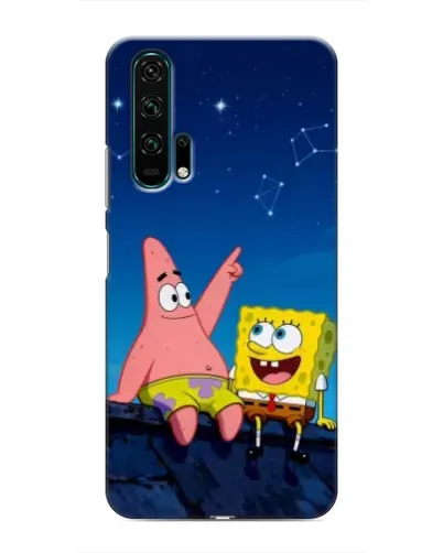 Чехол для Huawei Honor 20 Pro с картинкой «Губка Боб и Патрик ночью»