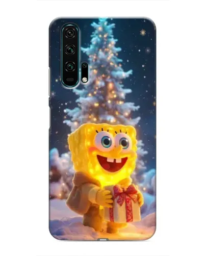 Чехол для Huawei Honor 20 Pro с картинкой «Рождественский Спанч Боб»