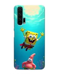 Чехол для Huawei Honor 20 Pro с картинкой «Спанч Боб под водой»