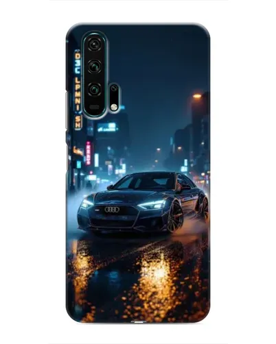 Чехол для Huawei Honor 20 Pro с картинкой «Ночной город и Audi»
