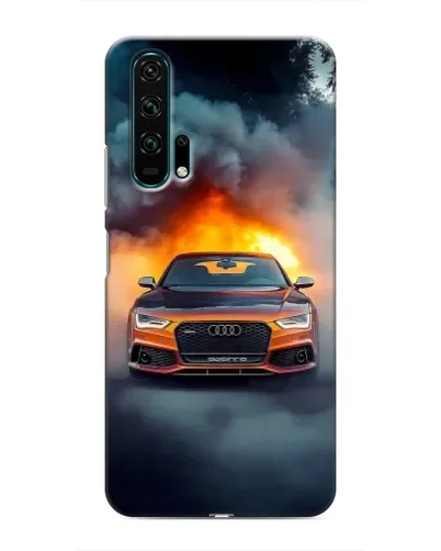 Чехол для Huawei Honor 20 Pro с картинкой «Audi в огненном дыму»
