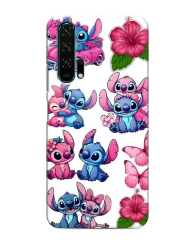 Чехол для Huawei Honor 20 Pro с картинкой «Стикеры Stitch и Angel»
