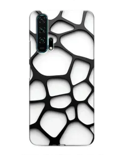 Чехол для Huawei Honor 20 Pro с картинкой «Белая объемная сетка»