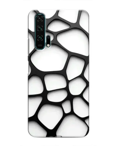 Чехол для Huawei Honor 20 Pro с картинкой «Белая объемная сетка»
