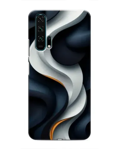 Чехол для Huawei Honor 20 Pro с картинкой «Объемные черно-белые ленты»