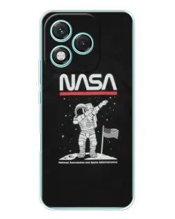 Чехол для Huawei Honor 400 Lite с картинкой «NASA — шагаем по Луне»