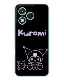 Чехол для Huawei Honor 400 Lite с картинкой «Kuromi — черный минимализм»