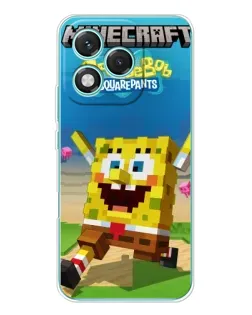 Чехол для Huawei Honor 400 Lite с картинкой «Губка Боб Minecraft»