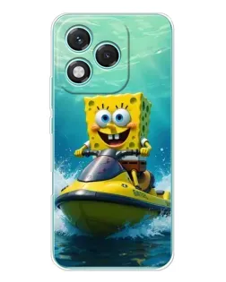 Чехол для Huawei Honor 400 Lite с картинкой «Спанч Боб на гидроцикле»