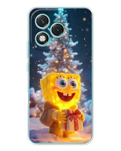 Чехол для Huawei Honor 400 Lite с картинкой «Рождественский Спанч Боб»
