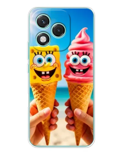 Чехол для Huawei Honor 400 Lite с картинкой «Спанч Боб мороженое»