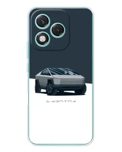 Чехол для Huawei Honor 400 Lite с картинкой «Серебристый Cybertruck Tesla»