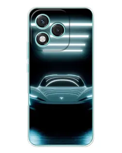 Чехол для Huawei Honor 400 Lite с картинкой «Tesla в неоне»