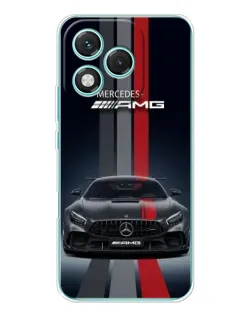 Чехол для Huawei Honor 400 Lite с картинкой «Mercedes — белый карбон»