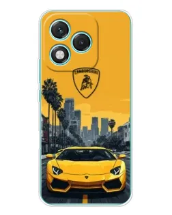 Чехол для Huawei Honor 400 Lite с картинкой «Желтый Lamborghini город»