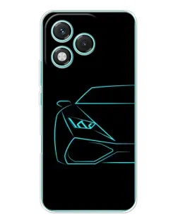 Чехол для Huawei Honor 400 Lite с картинкой «Голубой силуэт Lamborghini»