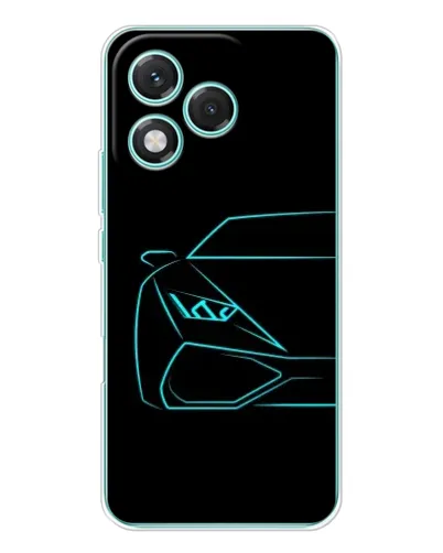 Чехол для Huawei Honor 400 Lite с картинкой «Голубой силуэт Lamborghini» Чехол для Huawei Honor 400 Lite с картинкой «Голубой силуэт Lamborghini»