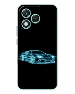 Чехол для Huawei Honor 400 Lite с картинкой «Неоновый контур Lamborghini»