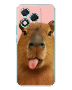 Чехол для Huawei Honor 400 Lite с картинкой «Капибара с языком»