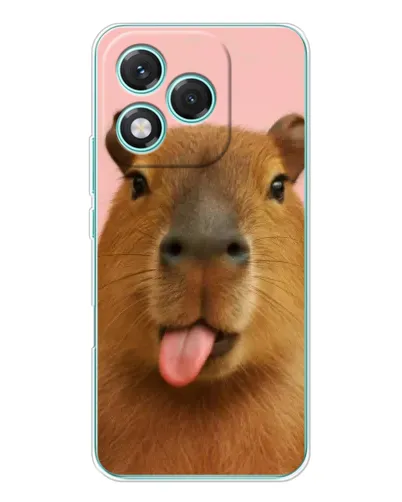 Чехол для Huawei Honor 400 Lite с картинкой «Капибара с языком»