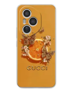 Чехол для Huawei Honor 400 Pro с картинкой «Gucci — золотые бабочки»