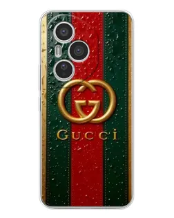 Чехол для Huawei Honor 400 Pro с картинкой «Gucci — фирменная полоса и золото»