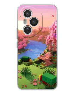 Чехол для Huawei Honor 400 Pro с картинкой «Розовое дерево Minecraft»