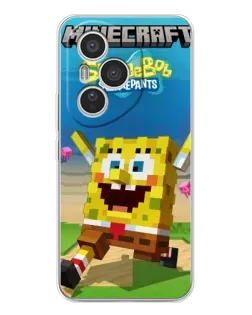 Чехол для Huawei Honor 400 Pro с картинкой «Губка Боб Minecraft»