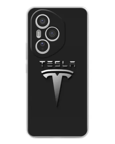 Чехол для Huawei Honor 400 Pro с картинкой «Стальной логотип Tesla»