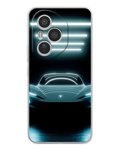 Чехол для Huawei Honor 400 Pro с картинкой «Tesla в неоне»