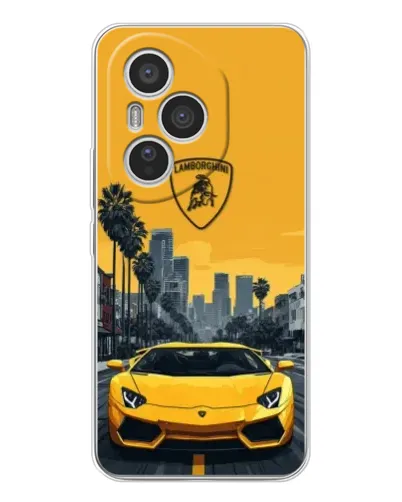 Чехол для Huawei Honor 400 Pro с картинкой «Желтый Lamborghini город» Чехол для Huawei Honor 400 Pro с картинкой «Желтый Lamborghini город»
