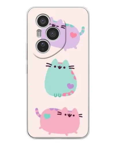 Чехол для Huawei Honor 400 Pro с картинкой «Pusheen трио» Чехол для Huawei Honor 400 Pro с картинкой «Pusheen трио»