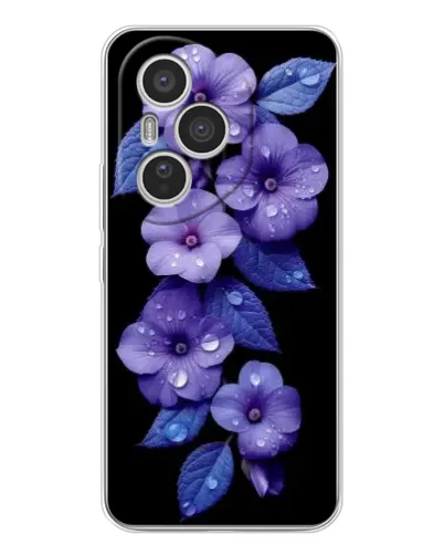 Чехол для Huawei Honor 400 Pro с картинкой «Фиолетовые цветы с росою»