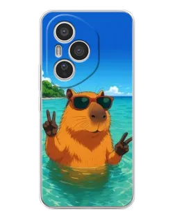 Чехол для Huawei Honor 400 Pro с картинкой «Морская капибара»