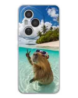 Чехол для Huawei Honor 400 Pro с картинкой «Капибара на море»