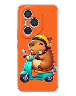 Чехол для Huawei Honor 400 Pro с картинкой «Капибара на скутере»