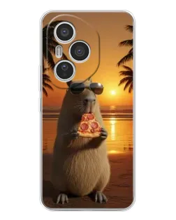 Чехол для Huawei Honor 400 Pro с картинкой «Капибара с пиццей»