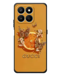 Чехол для Huawei Honor 400 Smart с картинкой «Gucci — золотые бабочки»