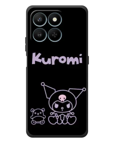 Чехол для Huawei Honor 400 Smart с картинкой «Kuromi — черный минимализм»